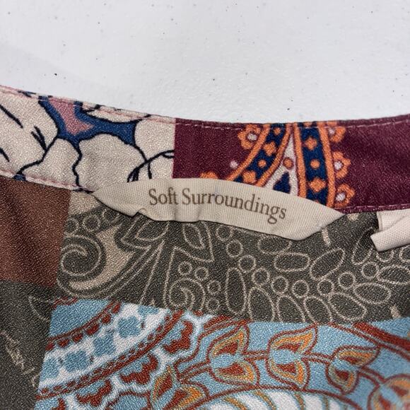 Soft Surroundings Women Tunic Top Floral Patchwork Alvadore Fleur L Boho Hippie - Picture 3 of 7